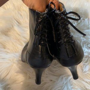 Sofft leather booties with lace up back